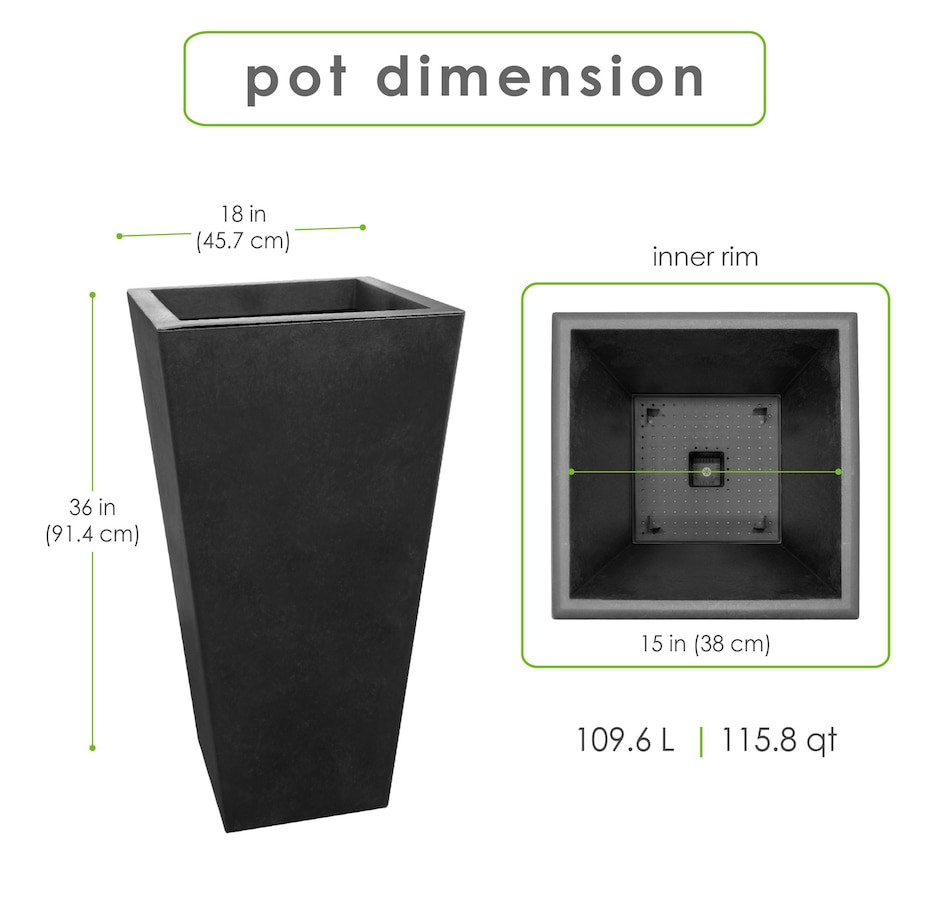 Image 754828_ALTMORE3.jpg, Product 754-828 / Price $154.99, Tierra Verde Sonata Classic Self-Watering Tapered Extra-Large Square Indoor/Outdoor Planter from Tierra Verde on TSC.ca's Home & Garden department