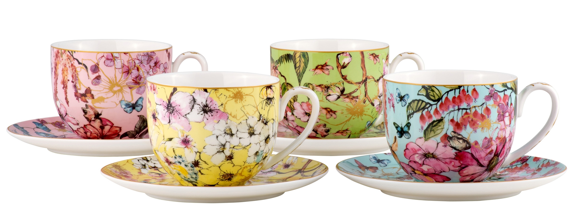 食器   Enchantment set Maxwell & Williams Enchantment Assorted Cup and Saucers (set of 4