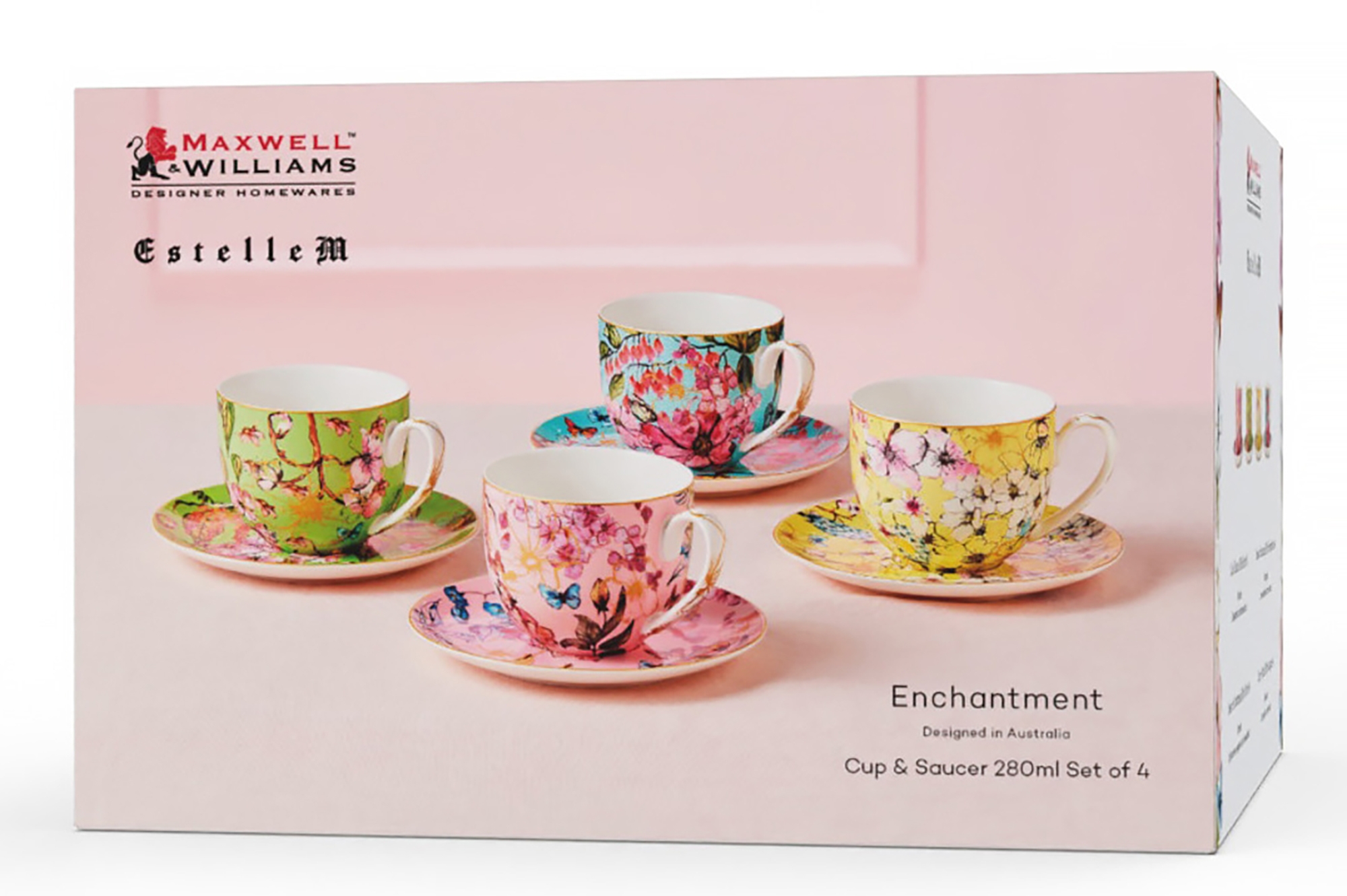 Maxwell & Williams Enchantment Assorted Cup and Saucers (set of 4