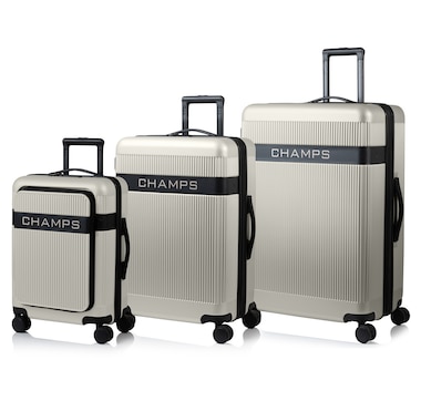 Champs Luggage Onyx II Collection Three-Piece Hard Side Spinner Expandable Luggage Set