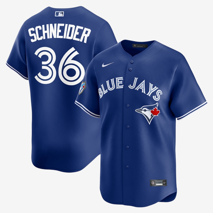 Image 755190.jpg, Product 755-190 / Price $329.99, Men's Toronto Blue Jays Nike 50th Anniversary Davis Schneider Alternate Replica Jersey (royal) from Nike on TSC.ca's Sports department