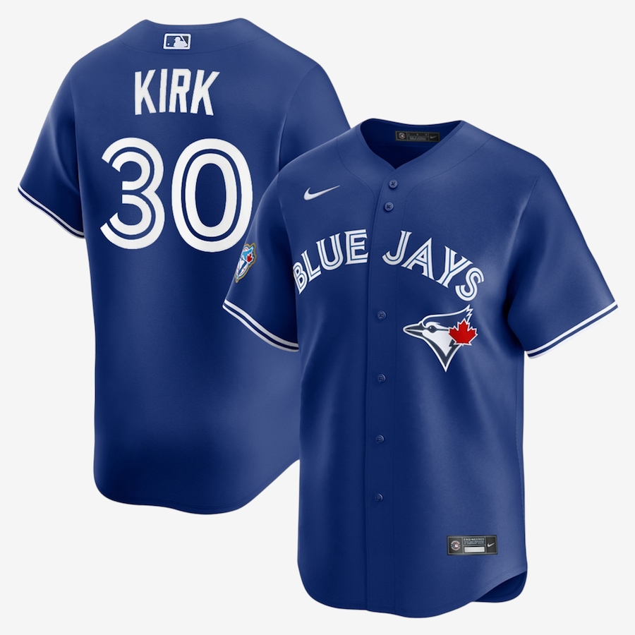 Image 755193.jpg, Product 755-193 / Price $329.99, Men's Toronto Blue Jays Nike 50th Anniversary Alejandro Kirk Alternate Replica Jersey (royal) from Nike on TSC.ca's Sports department