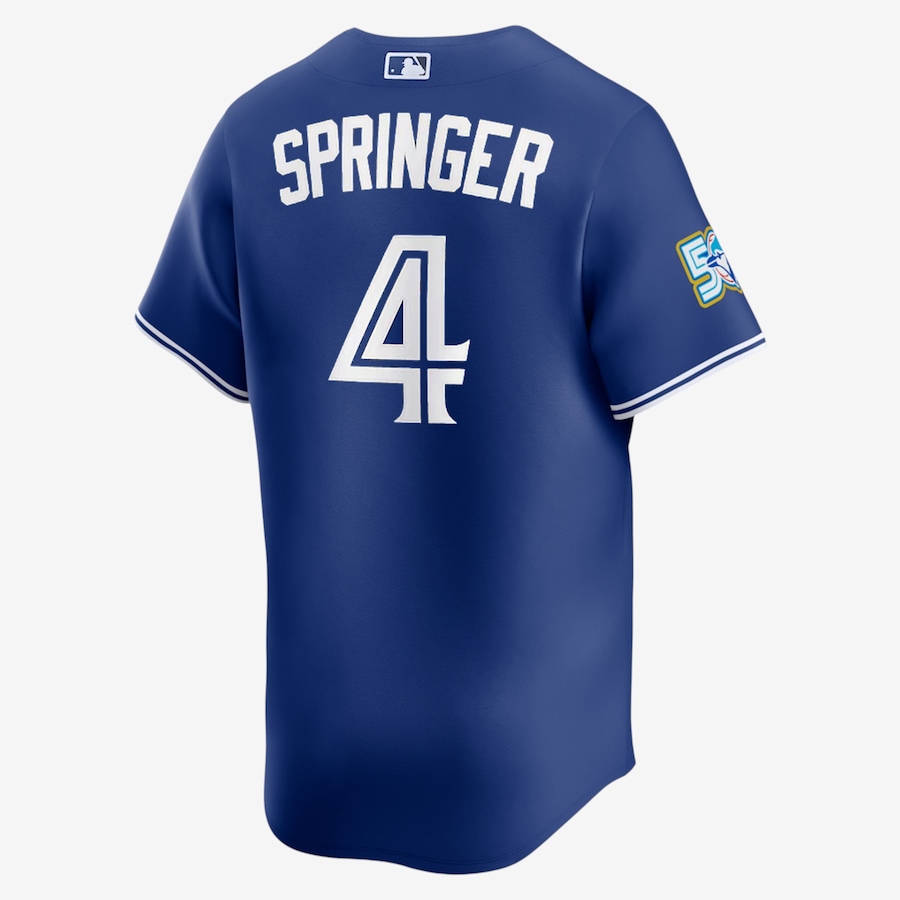 Image 755194_ALTMORE1.jpg, Product 755-194 / Price $329.99, Men's Toronto Blue Jays Nike 50th Anniversary George Springer Alternate Replica Jersey (royal) from Nike on TSC.ca's Sports department
