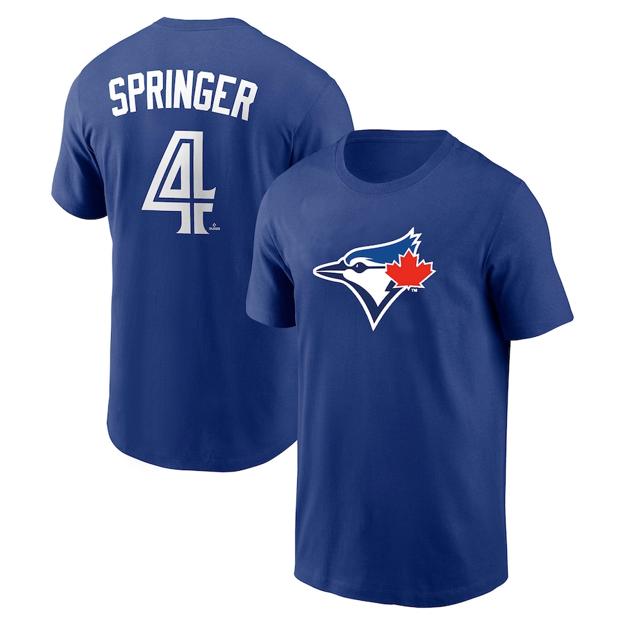 Image 755203.jpg, Product 755-203 / Price $59.99, Men's Toronto Blue Jays George Springer Royal Home Name and Number T-Shirt from New Era on TSC.ca's Sports department