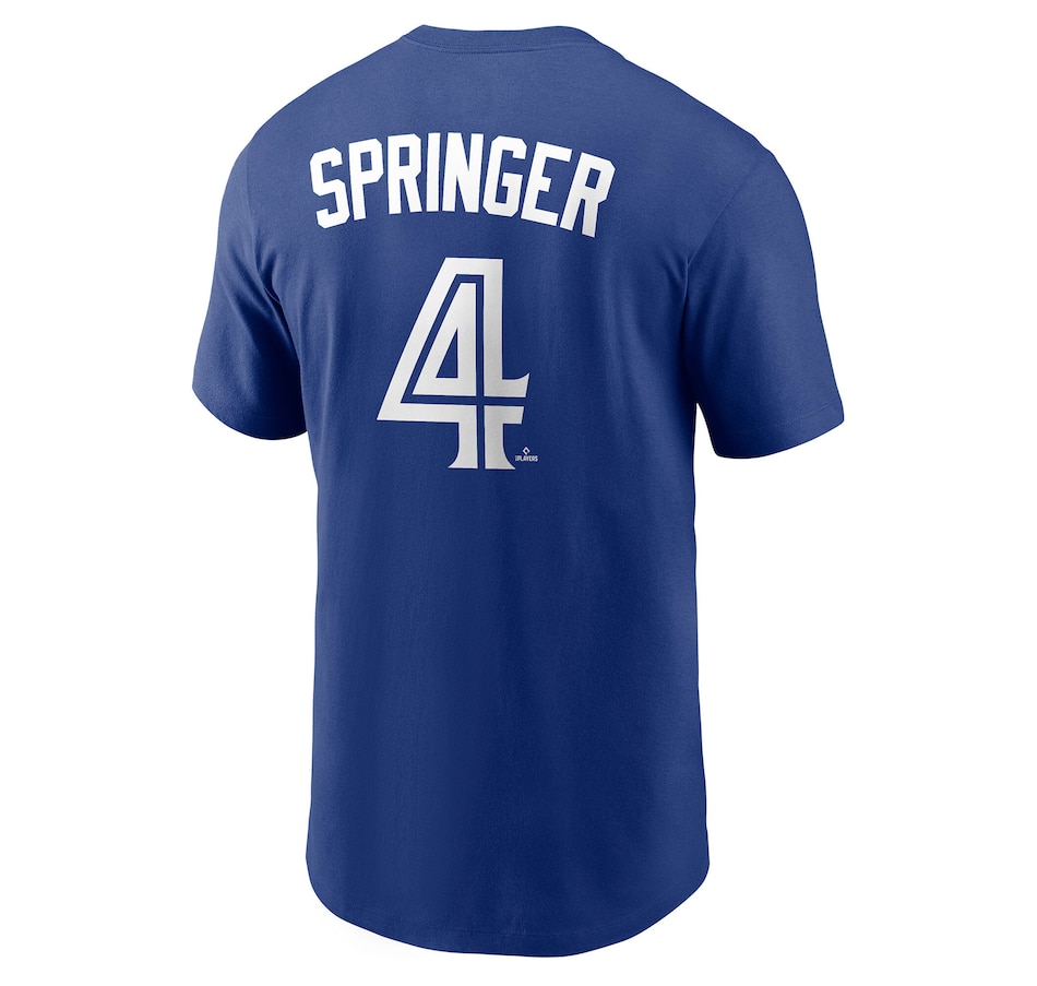 Image 755203_ALTMORE1.jpg, Product 755-203 / Price $51.99, Men's Toronto Blue Jays George Springer Royal Home Name and Number T-Shirt from New Era on TSC.ca's Sports department