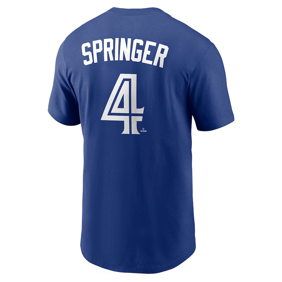 Image 755203_ALTMORE1.jpg, Product 755-203 / Price $59.99, Men's Toronto Blue Jays George Springer Royal Home Name and Number T-Shirt from New Era on TSC.ca's Sports department
