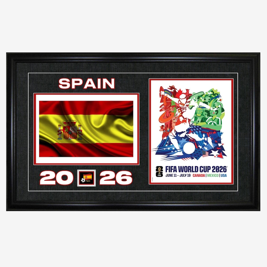 Image 755246.jpg, Product 755-246 / Price $79.99, Team Spain 15" x 24" Frame 2026 Officially Licenced FIFA World Cup Trophy Poster with Flag Photo from Frameworth on TSC.ca's Sports department