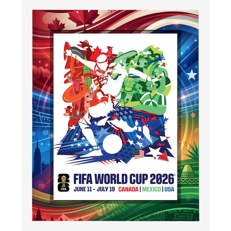 Image 755253.jpg, Product 755-253 / Price $79.99, Canada/USA/Mexico Edition 18" x 22" Frame Officially Licenced 2026 FIFA World Cup Trophy Poster from Frameworth on TSC.ca's Sports department