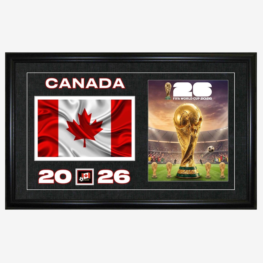 Image 755255.jpg, Product 755-255 / Price $79.99, Team Canada 15" x 24" Frame 2026 Officially Licenced FIFA World Cup Trophy Trophy Poster with Flag Photo from Frameworth on TSC.ca's Sports department