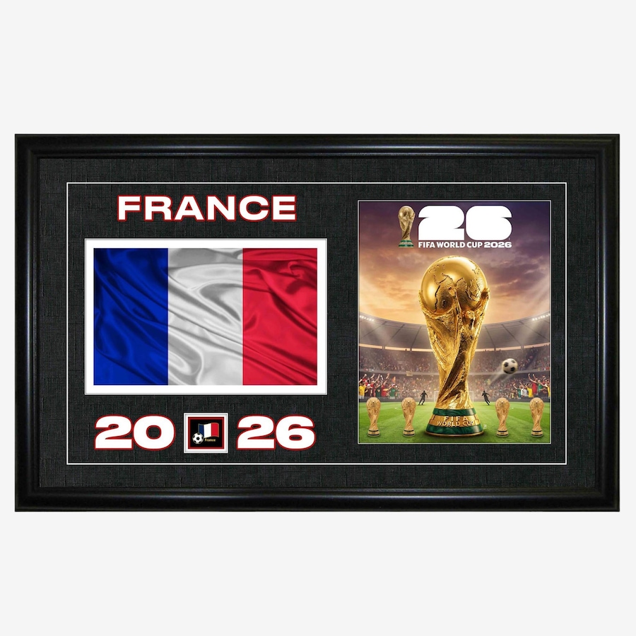 Image 755259.jpg, Product 755-259 / Price $79.99, Team France 15" x 24" Frame 2026 Officially Licenced FIFA World Cup Trophy Trophy Poster with Flag Photo from Frameworth on TSC.ca's Sports department
