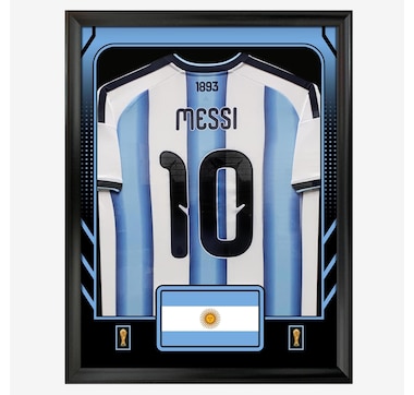 Lionel Messi Framed 25.75" x 33.75" 2026 World Cup Argentina Official Home Stadium Replica Adidas Jersey
