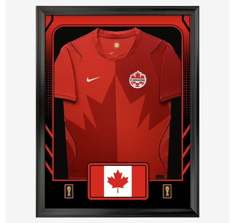 Image 755267.jpg, Product 755-267 / Price $449.99, Team Canada Framed 25.75" x 33.75" 2026 World Cup Official Home Stadium Replica Nike Jersey from Frameworth on TSC.ca's Sports department