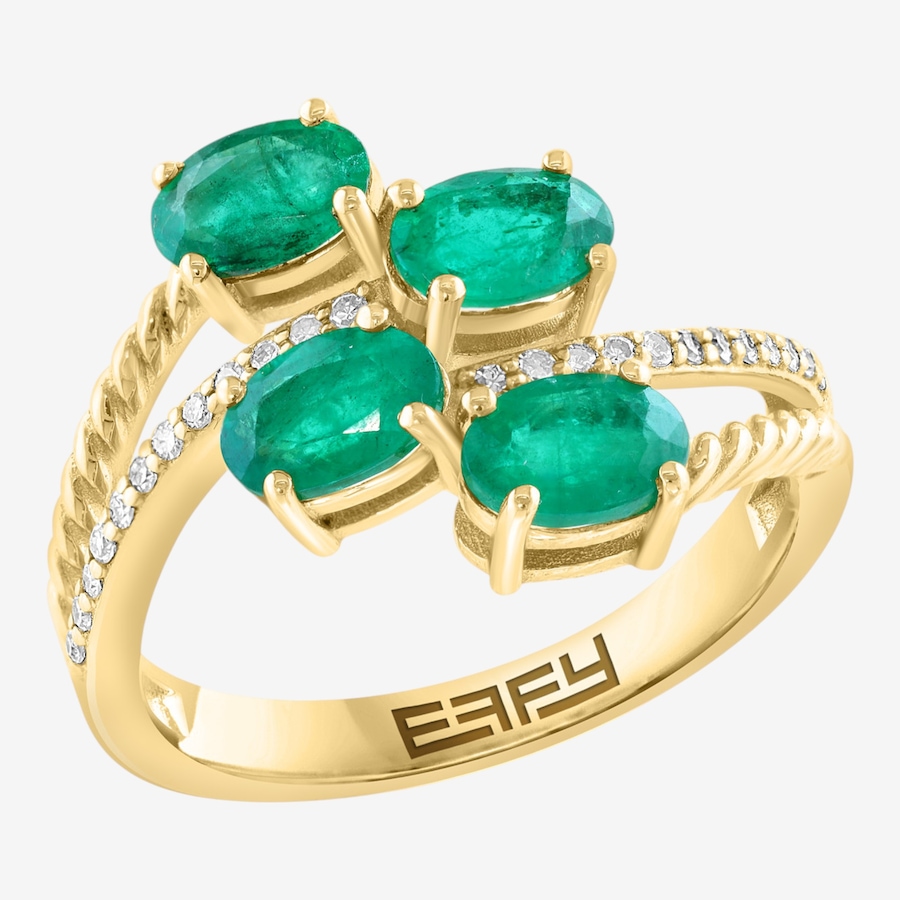 Image 755611.jpg, Product 755-611 / Price $2,999.99, EFFY 14K Yellow Gold Emerald and Diamond Ring from Effy Jewellery on TSC.ca's Jewellery department
