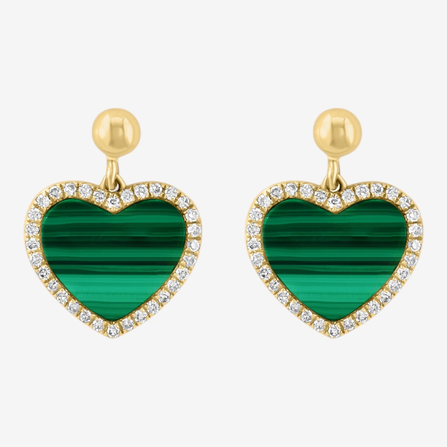 Image 755618_ALTMORE1.jpg, Product 755-618 / Price $1,549.99, EFFY 14K Yellow Gold Malachite Inlay & Diamond Earrings from Effy Jewellery on TSC.ca's Jewellery department