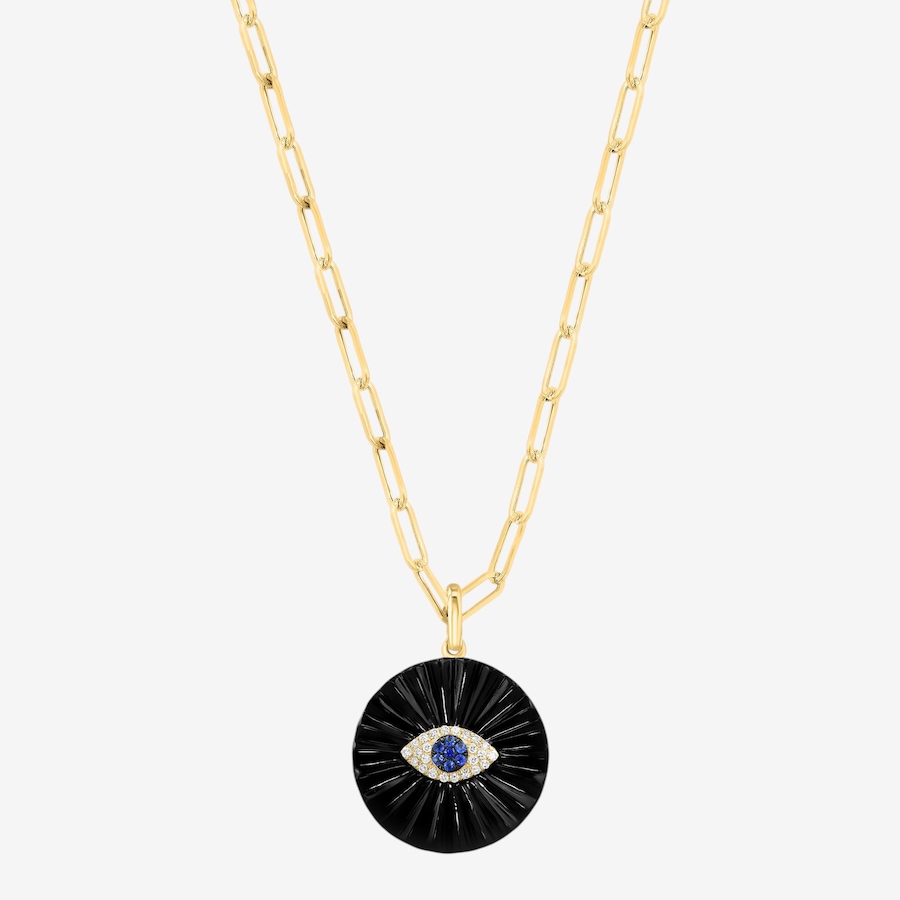 Image 755622.jpg, Product 755-622 / Price $1,749.99,  EFFY 14K Yellow Gold Diamond, Sapphire & Onyx Evil Eye Pendant with Chain from Effy Jewellery on TSC.ca's  department