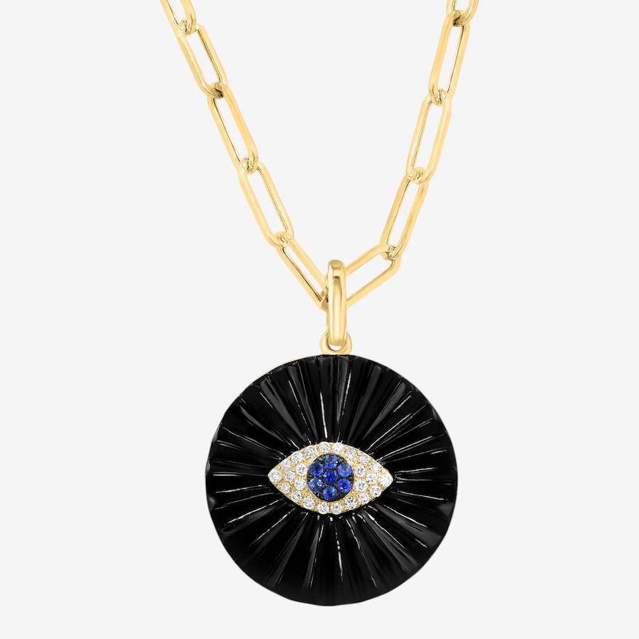 Image 755622_ALTMORE1.jpg, Product 755-622 / Price $1,749.99,  EFFY 14K Yellow Gold Diamond, Sapphire & Onyx Evil Eye Pendant with Chain from Effy Jewellery on TSC.ca's  department