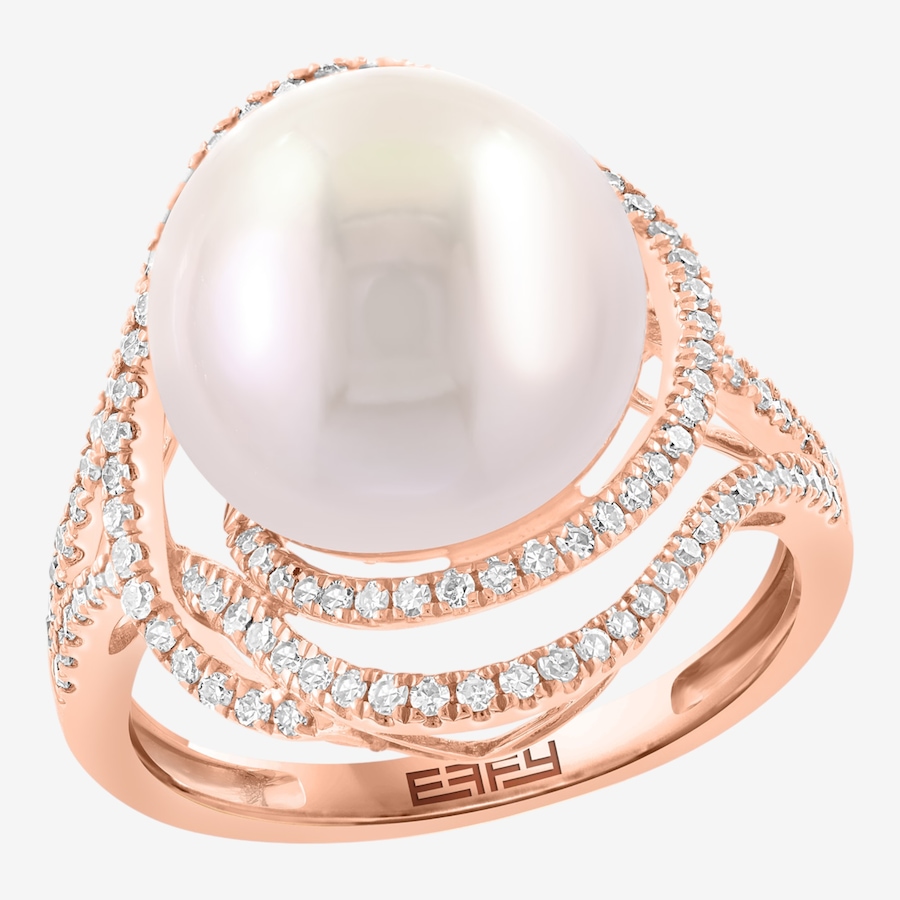 Image 755623.jpg, Product 755-623 / Price $3,299.99, EFFY 14K Rose Gold Diamond & Off White Freshwater Pearl Ring from Effy Jewellery on TSC.ca's Jewellery department