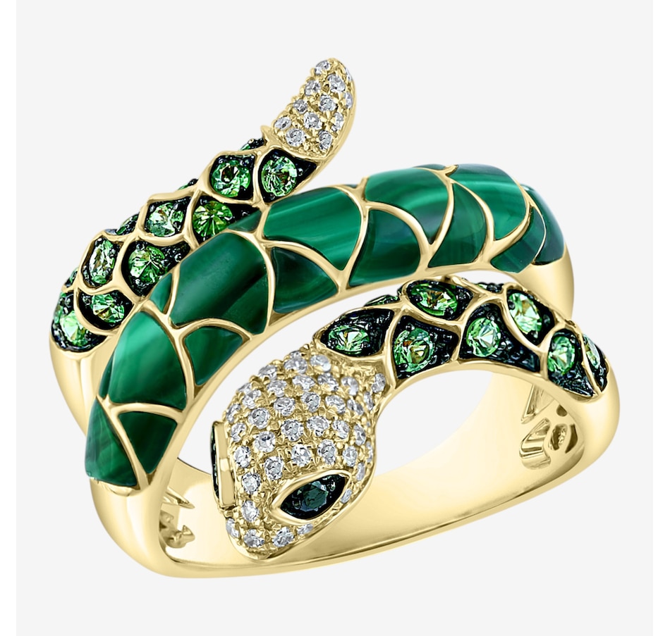 Image 755628.jpg, Product 755-628 / Price $5,199.99, EFFY 14K Yellow Gold Diamond and Tsavorite Snake Ring from Effy Jewellery on TSC.ca's Jewellery department