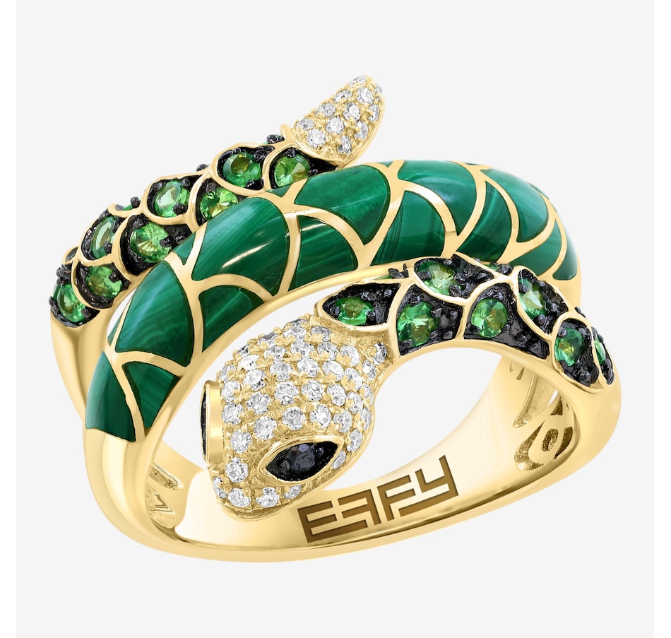 Image 755628_ALTMORE1.jpg, Product 755-628 / Price $5,199.99, EFFY 14K Yellow Gold Diamond and Tsavorite Snake Ring from Effy Jewellery on TSC.ca's Jewellery department