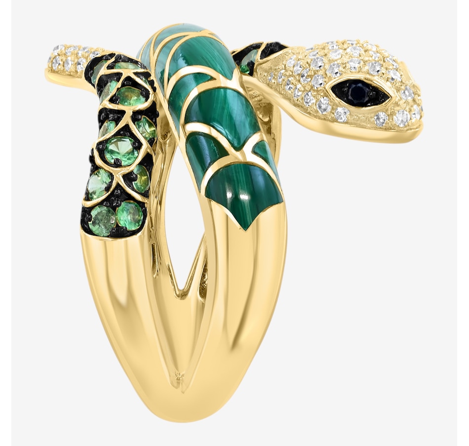 Image 755628_ALTMORE3.jpg, Product 755-628 / Price $5,199.99, EFFY 14K Yellow Gold Diamond and Tsavorite Snake Ring from Effy Jewellery on TSC.ca's Jewellery department
