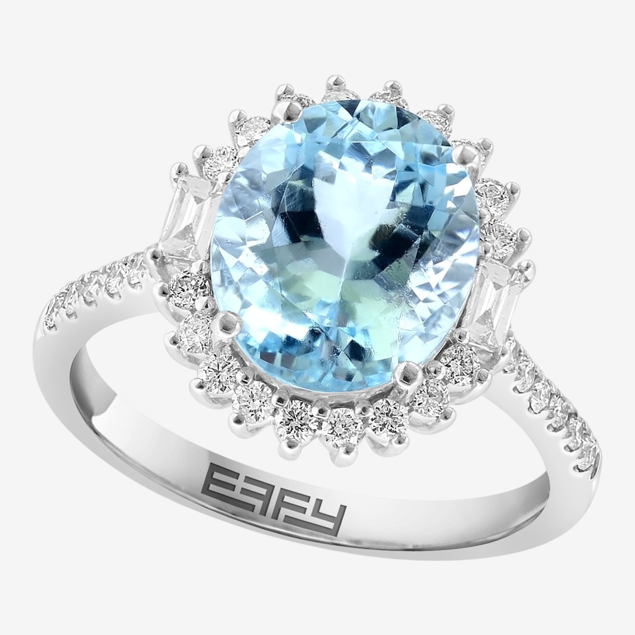 Image 755633.jpg, Product 755-633 / Price $3,299.99, EFFY 14K White Gold Diamond & Aquamarine Ring from Effy Jewellery on TSC.ca's Jewellery department