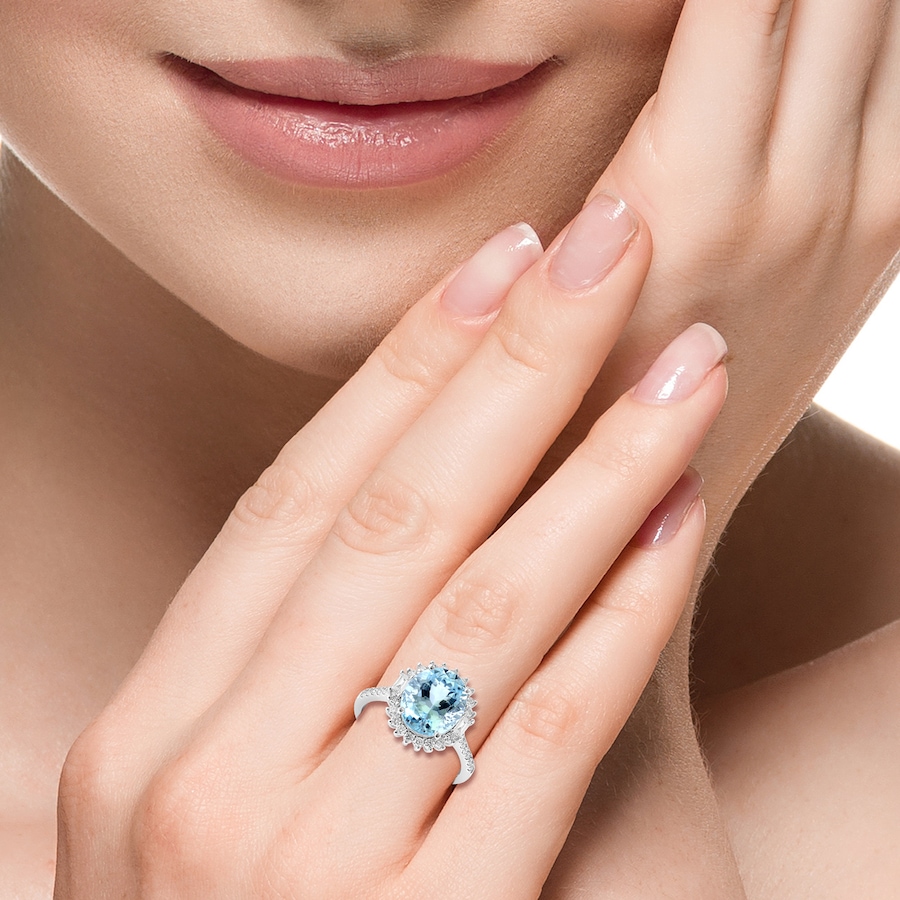 Image 755633_ALTMORE3.jpg, Product 755-633 / Price $3,299.99, EFFY 14K White Gold Diamond & Aquamarine Ring from Effy Jewellery on TSC.ca's Jewellery department