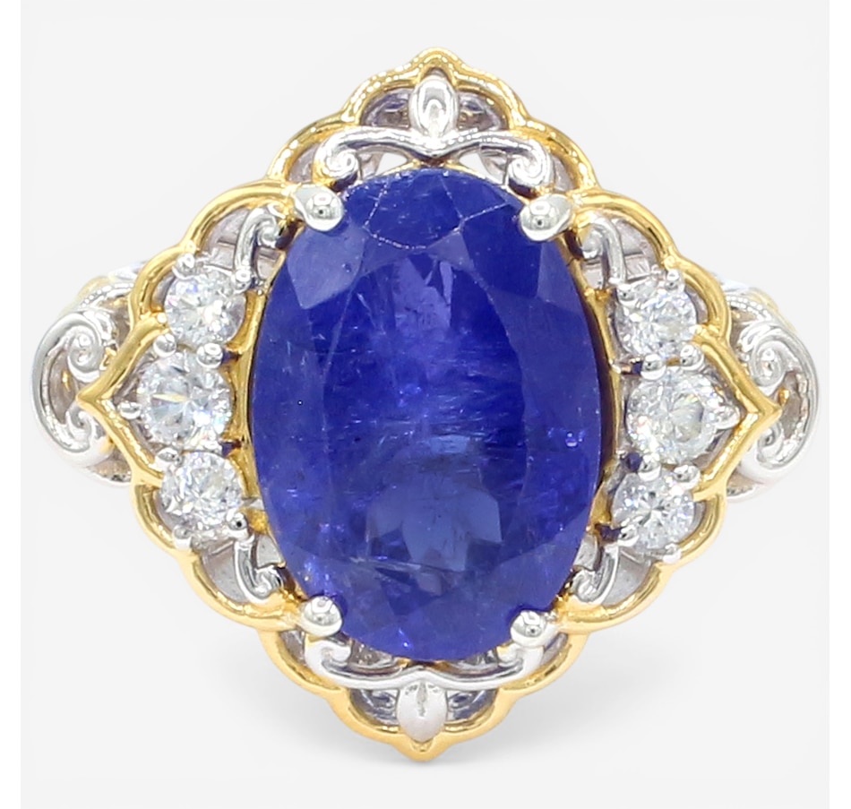 Image 755647.jpg, Product 755-647 / Price $1,049.99, Gems En Vogue Palladium Silver One of a Kind Tanzanite & White Zircon Ring from Gems En Vogue on TSC.ca's Jewellery department
