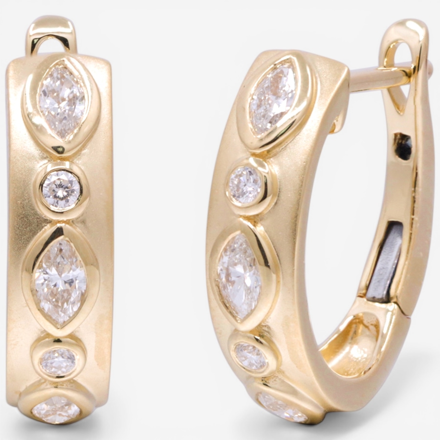 Image 755658.jpg, Product 755-658 / Price $3,999.99, 14K Yellow Gold Multi Shape Diamond Hoop Earrings from Diamond Show on TSC.ca's Jewellery department