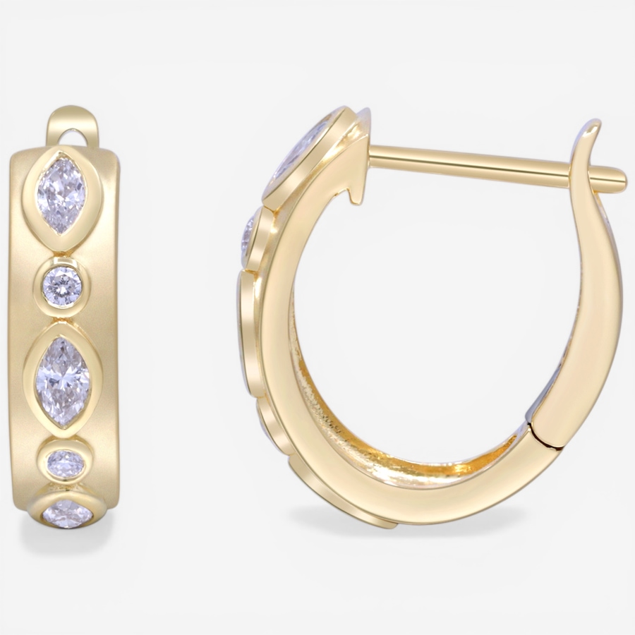 Image 755658_ALTMORE1.jpg, Product 755-658 / Price $3,999.99, 14K Yellow Gold Multi Shape Diamond Hoop Earrings from Diamond Show on TSC.ca's Jewellery department