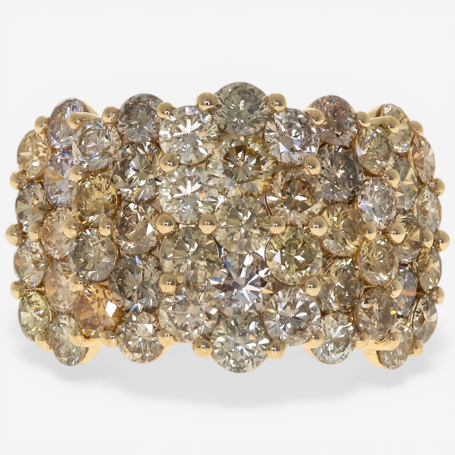 Image 755669.jpg, Product 755-669 / Price $5,799.99, 14K Yellow Gold Cluster Desert Diamond Wide Ring from The Vault on TSC.ca's Jewellery department