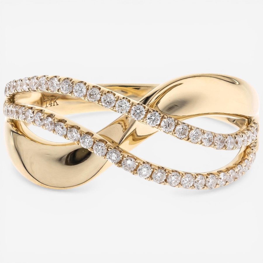 Image 755670.jpg, Product 755-670 / Price $3,899.99, 14K Yellow Gold Diamond Wave Ring from The Vault on TSC.ca's Jewellery department