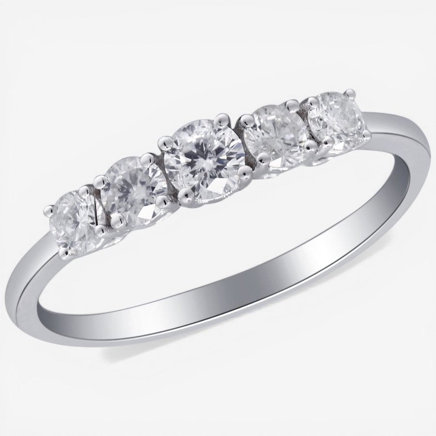 Image 755671_ALTMORE2.jpg, Product 755-671 / Price $2,599.99, 14K White Gold 5 Stone Diamond Ring from The Vault on TSC.ca's Jewellery department