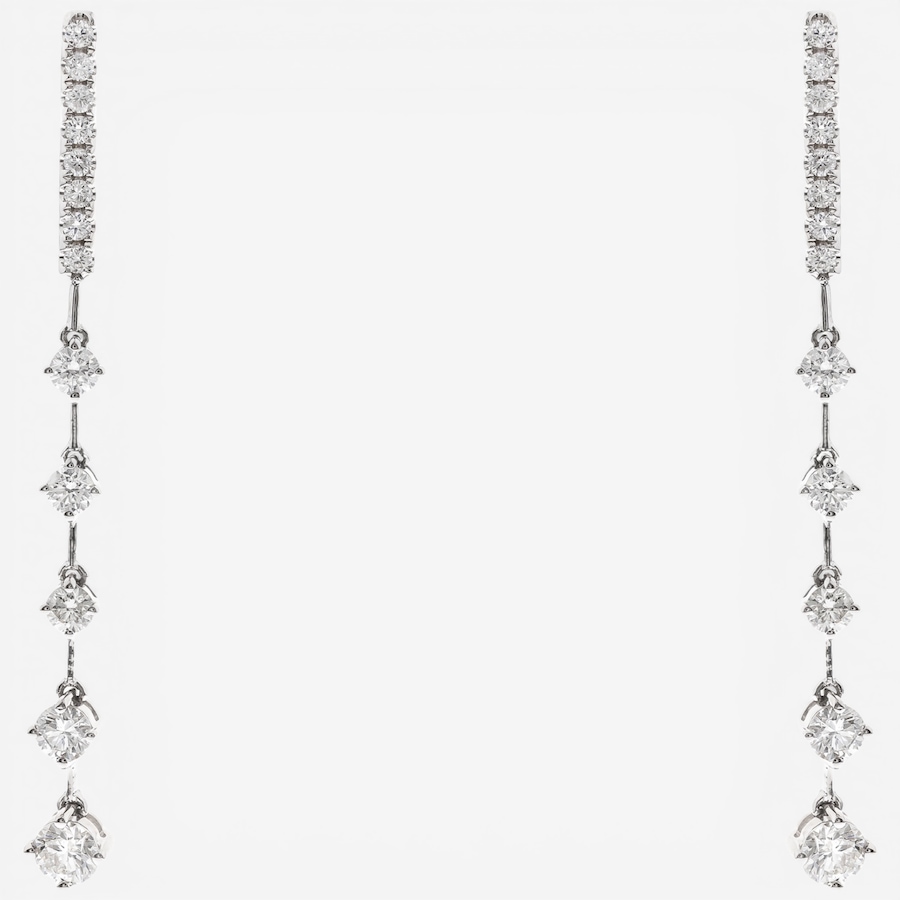 Image 755673.jpg, Product 755-673 / Price $5,199.99, 14K White Gold Station Diamond Drop Earring from The Vault on TSC.ca's Jewellery department