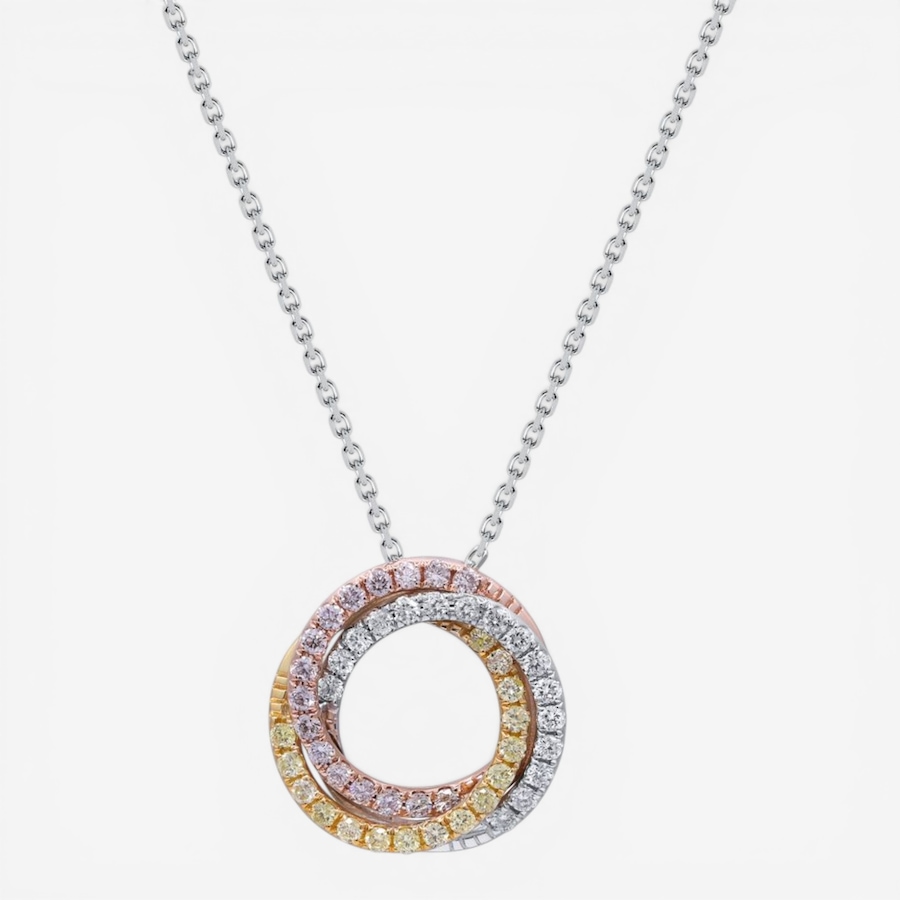 Image 755685.jpg, Product 755-685 / Price $3,749.99, Cirari 14K Tri-Tone Gold Triple Circle Diamond Pendant with Chain from Cirari on TSC.ca's Jewellery department