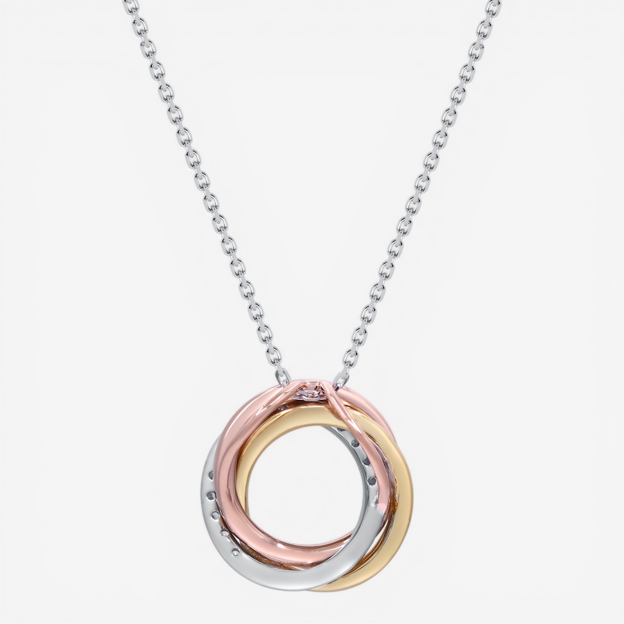 Image 755685_ALTMORE2.jpg, Product 755-685 / Price $3,749.99, Cirari 14K Tri-Tone Gold Triple Circle Diamond Pendant with Chain from Cirari on TSC.ca's Jewellery department
