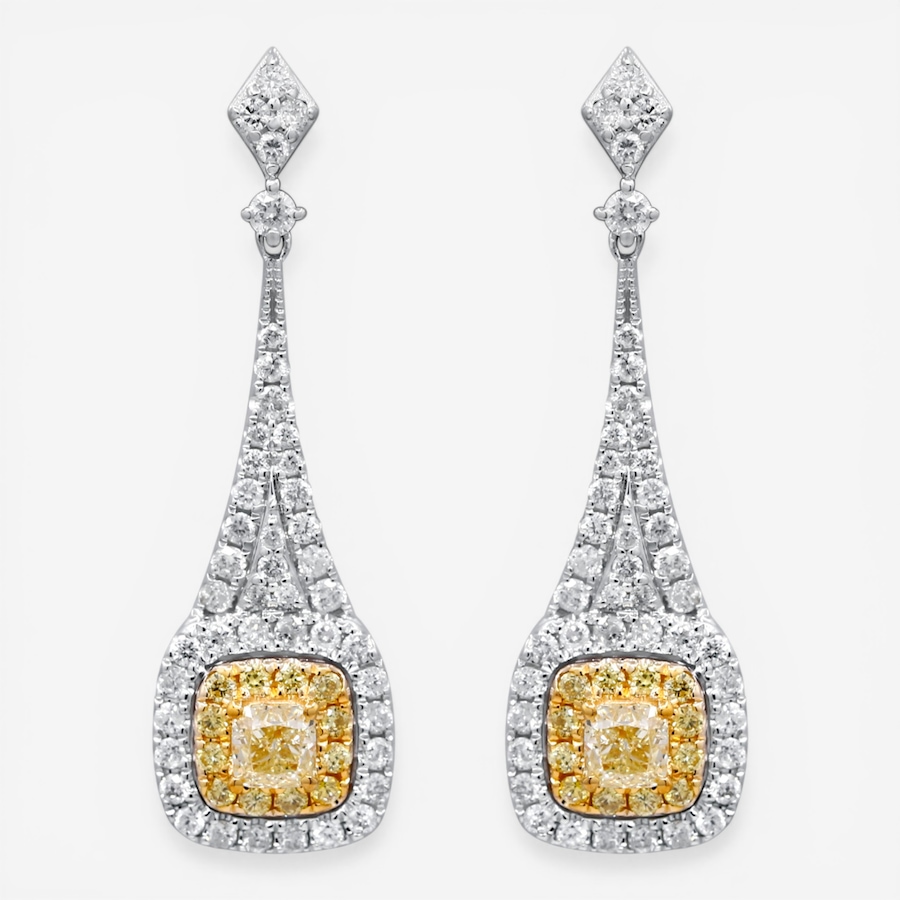 Image 755710.jpg, Product 755-710 / Price $5,499.99, Cirari 18K Two-Tone Gold Yellow Diamond Drop Earrings from Cirari on TSC.ca's Jewellery department