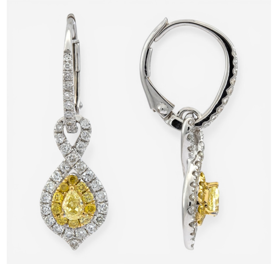 Image 755711.jpg, Product 755-711 / Price $4,999.99, Cirari 18K Two-Tone Gold Yellow Diamond Leverback Earrings from Cirari on TSC.ca's Jewellery department