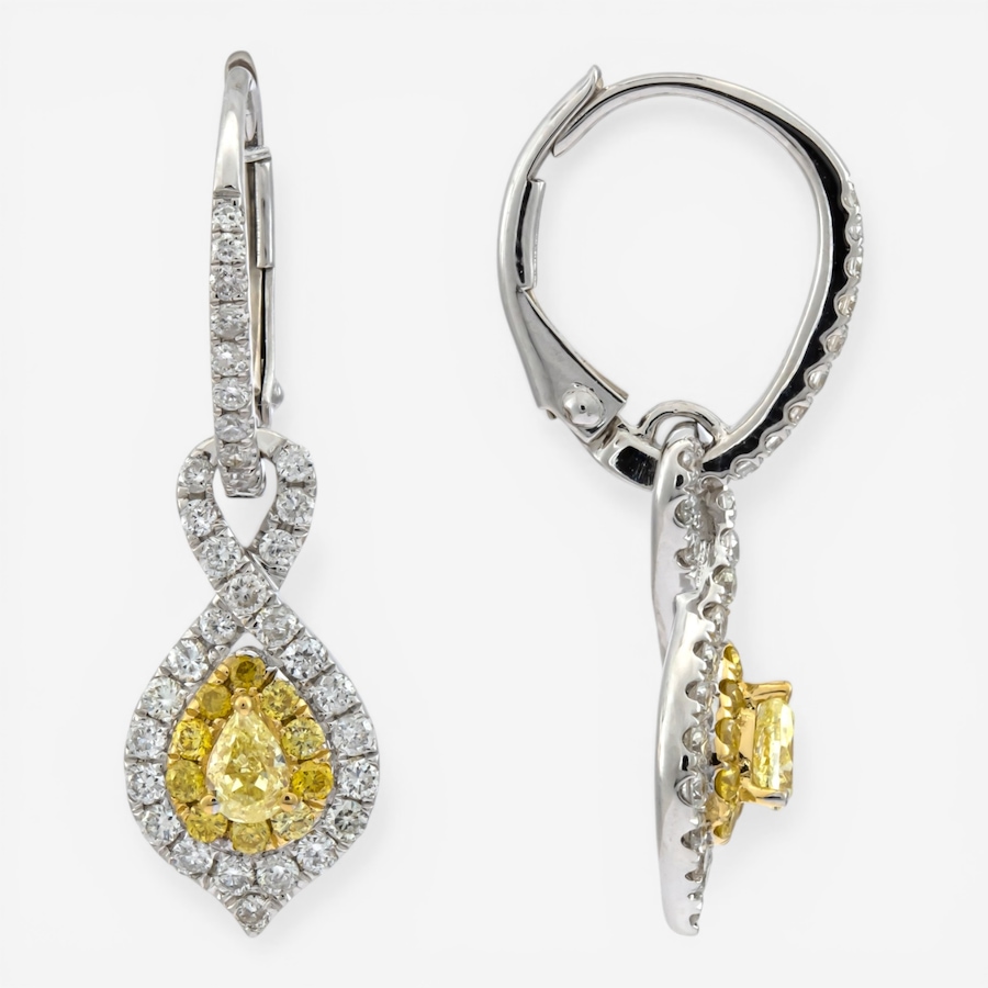 Image 755711.jpg, Product 755-711 / Price $4,999.99, Cirari 18K Two-Tone Gold Yellow Diamond Leverback Earrings from Cirari on TSC.ca's Jewellery department