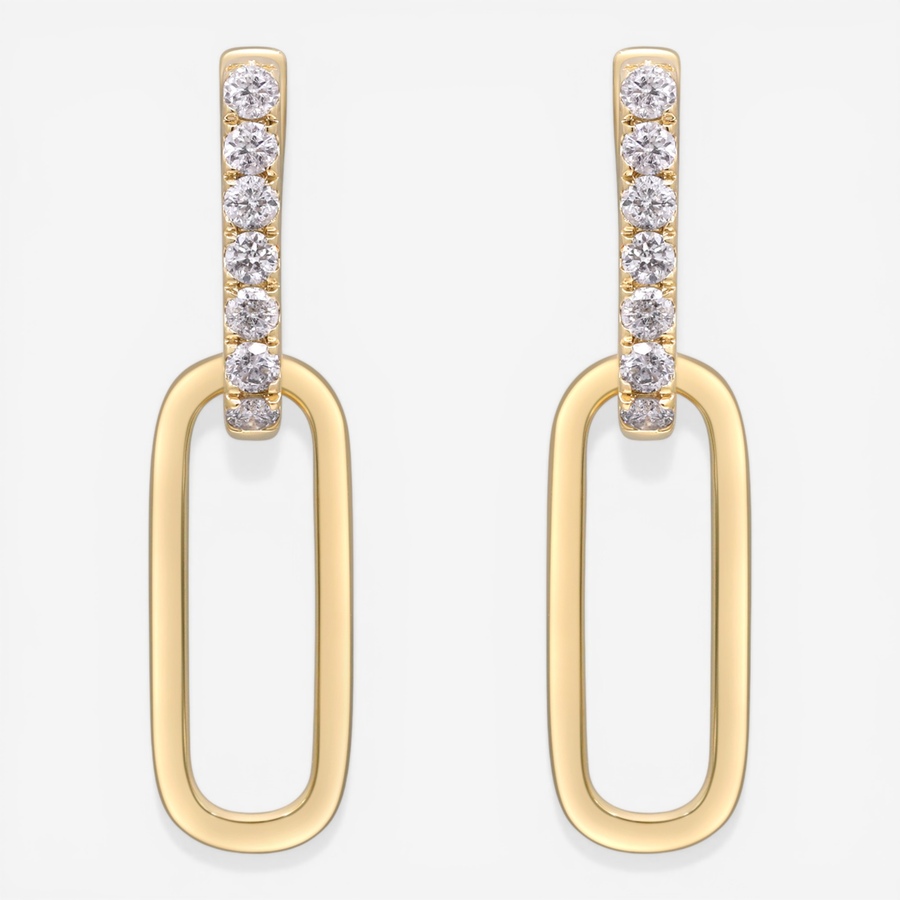 Image 755714.jpg, Product 755-714 / Price $3,199.99, Cirari 14K Yellow Gold Diamond and Gold Link Earrings from Cirari on TSC.ca's Jewellery department