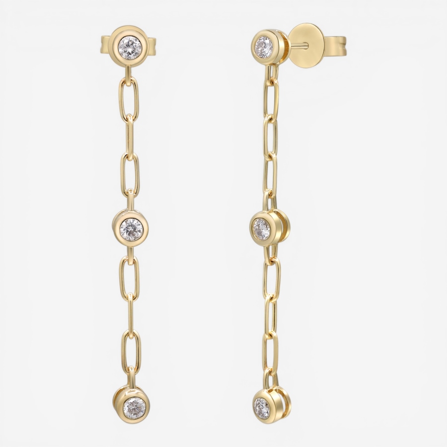 Image 755716.jpg, Product 755-716 / Price $1,599.99, Cirari 14K Yellow Gold Chain Diamond Station Earrings from Cirari on TSC.ca's Jewellery department