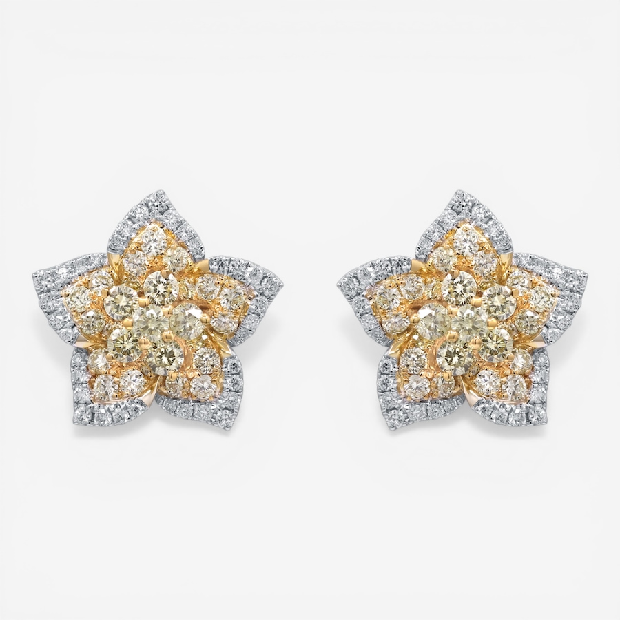 Image 755731.jpg, Product 755-731 / Price $7,199.99, Cirari 18K Two-Tone Gold Yellow Diamond Star Stud Earrings from Cirari on TSC.ca's Jewellery department