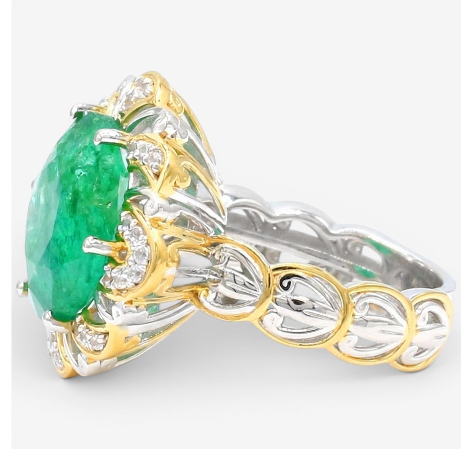 Image 755739_ALTMORE1.jpg, Product 755-739 / Price $399.99, Gems En Vogue Palladium Silver Zambian Emerald & White Zircon Ring from Gems En Vogue on TSC.ca's Jewellery department