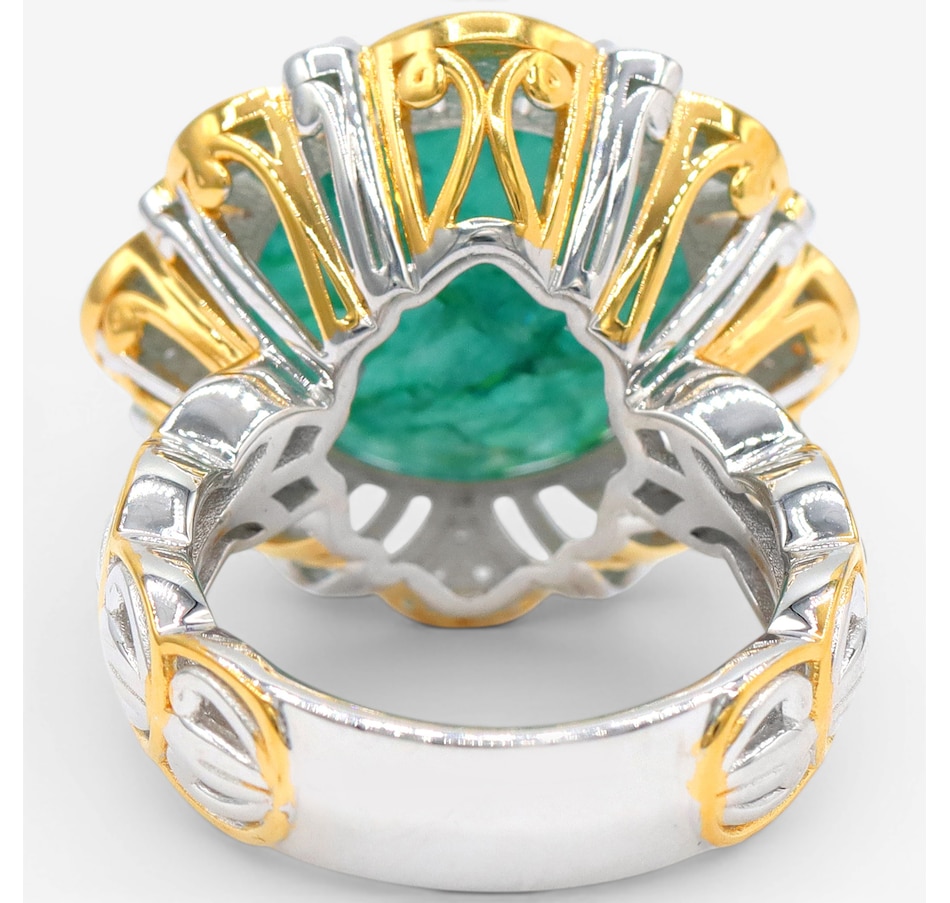 Image 755739_ALTMORE2.jpg, Product 755-739 / Price $399.99, Gems En Vogue Palladium Silver Zambian Emerald & White Zircon Ring from Gems En Vogue on TSC.ca's Jewellery department