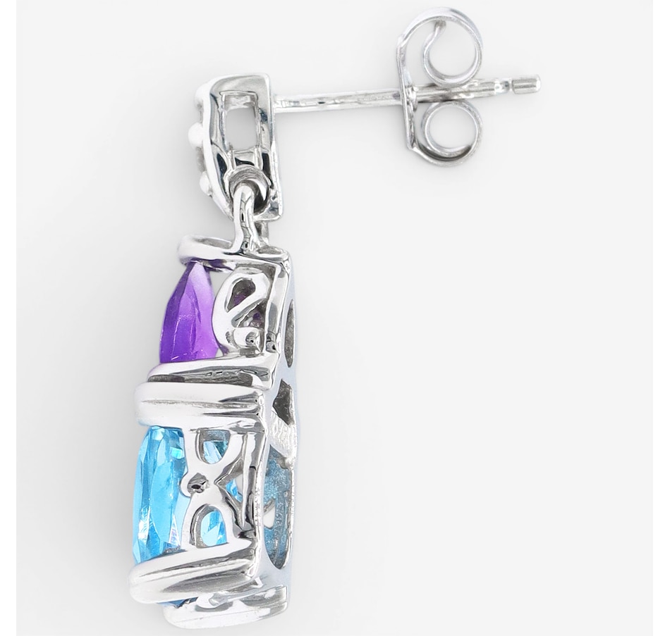 Image 755748_ALTMORE1.jpg, Product 755-748 / Price $599.99, Gems En Vogue 14K White Gold Aqua Blue Topaz, Amethyst & Diamond Earrings from Gems En Vogue on TSC.ca's Jewellery department
