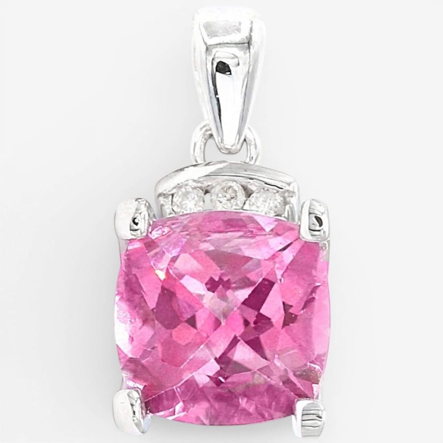 Image 755749.jpg, Product 755-749 / Price $499.99, Gems en Vogue 14K White Gold Pink Topaz and Diamond Pendant from Gems En Vogue on TSC.ca's Jewellery department