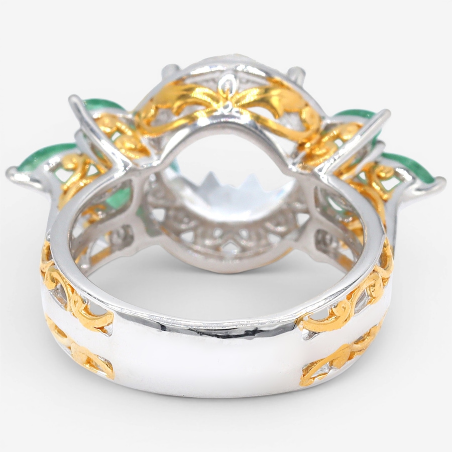 Image 755753_ALTMORE2.jpg, Product 755-753 / Price $399.99, Gems En Vogue Palladium Silver Clear Quartz & Grizzly Emerald Ring from Gems En Vogue on TSC.ca's Jewellery department