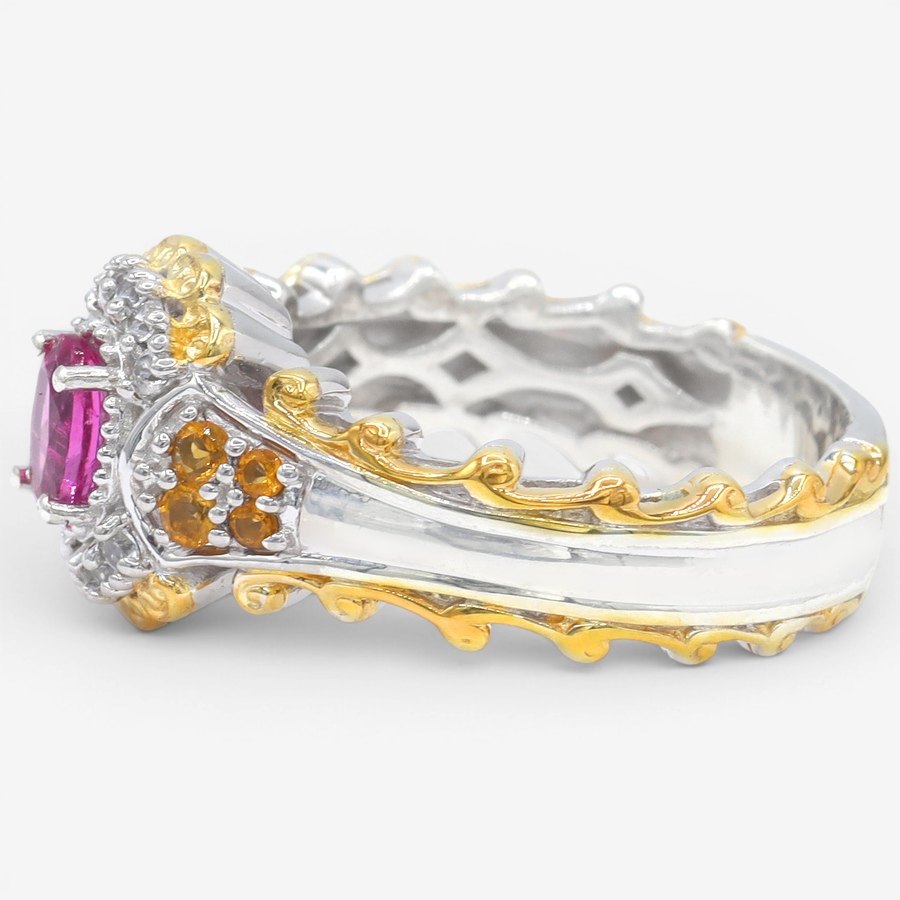 Image 755761_ALTMORE1.jpg, Product 755-761 / Price $349.99, Gems En Vogue Palladium Silver Rubellite & Citrine With White Zircon Ring from Gems En Vogue on TSC.ca's Jewellery department
