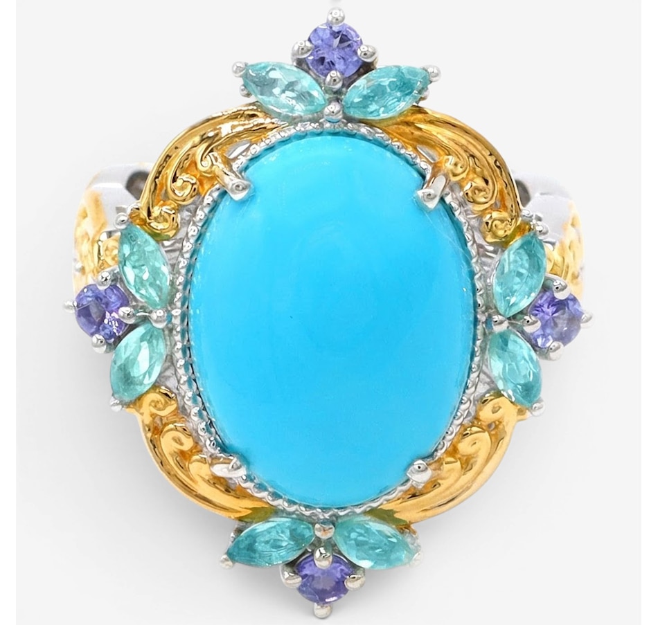 Image 755763.jpg, Product 755-763 / Price $509.99, Gems En Vogue Palladium Silver Sleeping Beauty Turquoise, Dauphin Apetite & Tanzanite Ring from Gems En Vogue on TSC.ca's Jewellery department