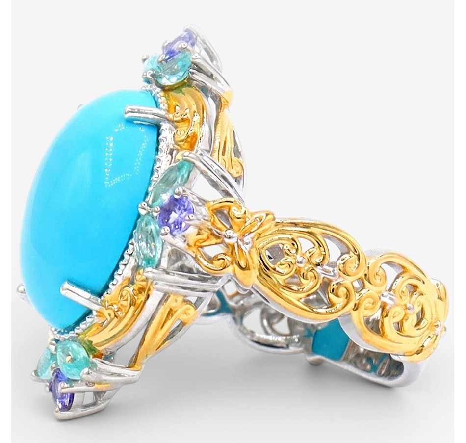 Image 755763_ALTMORE1.jpg, Product 755-763 / Price $509.99, Gems En Vogue Palladium Silver Sleeping Beauty Turquoise, Dauphin Apetite & Tanzanite Ring from Gems En Vogue on TSC.ca's Jewellery department