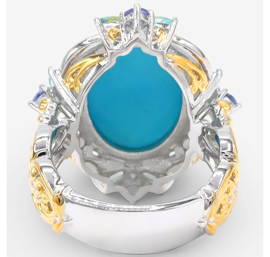 Image 755763_ALTMORE2.jpg, Product 755-763 / Price $509.99, Gems En Vogue Palladium Silver Sleeping Beauty Turquoise, Dauphin Apetite & Tanzanite Ring from Gems En Vogue on TSC.ca's Jewellery department